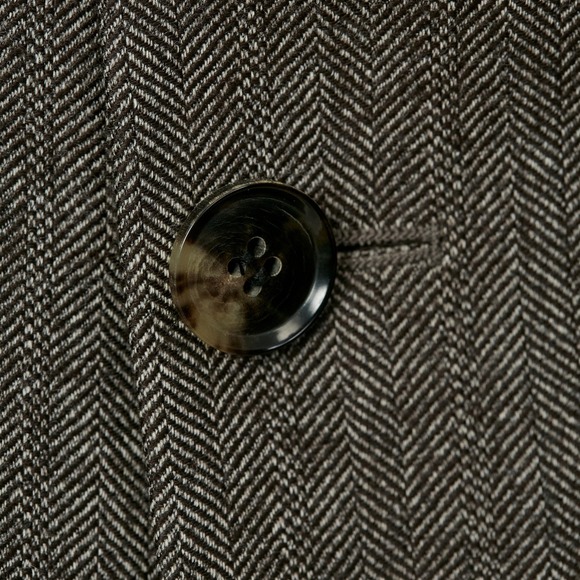 BOSS Hugo Boss Sport coat Mens 42L Brown Herringbone Wool Cashmere Blazer Jacket - Picture 9 of 16